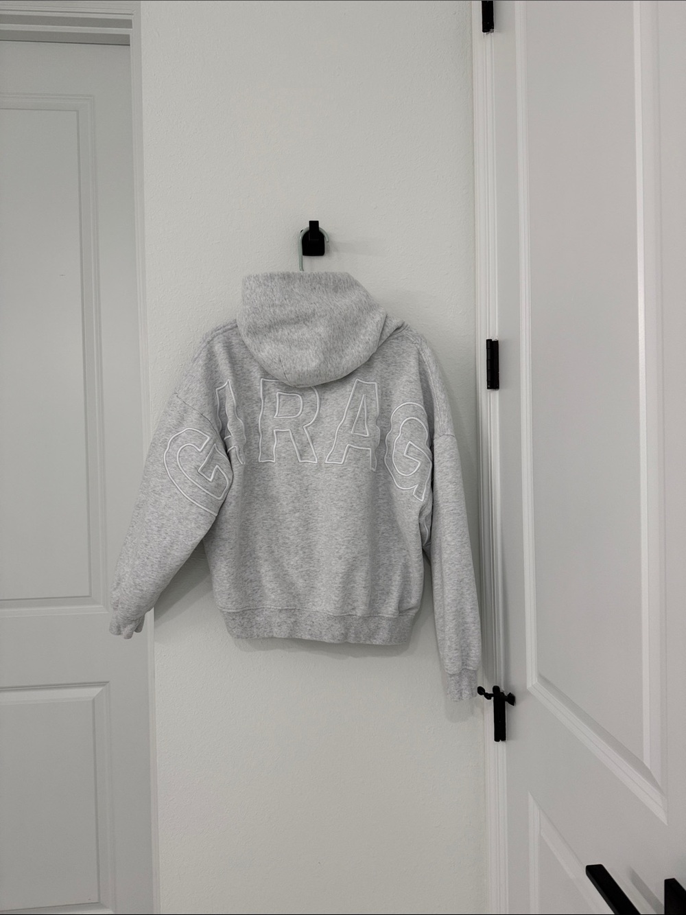 Garage Light Gray Crewneck Hoodie with Back Logo